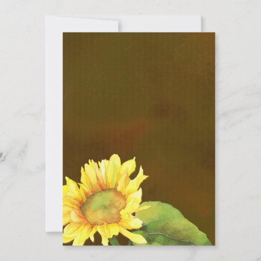 Invitation Élégant tournesol Chute Mariage Brown (Dos)