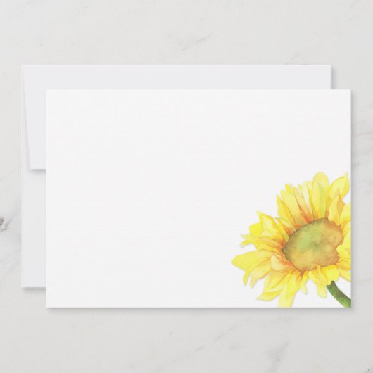 Invitation Élégant tournesol Décontracté Mariage extérieur (Dos)