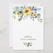 Invitation Elégant tournesol Eucalyptus Brunch & Bubbly (Dos)