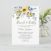 Invitation Elégant tournesol Eucalyptus Brunch & Bubbly (Debout devant)