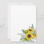 Invitation Élégant Tournesol Eucalyptus Croix Florale Baptême (Dos)