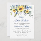 Invitation Élégant tournesol Eucalyptus REHEARSAL DÎNER (Devant)