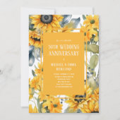 Invitation Élégant tournesol floral 50e anniversaire Mariage (Devant)