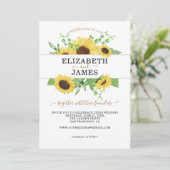 Invitation Élégant tournesol Mariage rustique (Debout devant)