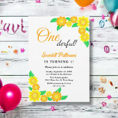 Invitation Elégant Tournesol Rustique Boho Floral 1er anniver