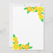 Invitation Elégant Tournesol Rustique Boho Floral 1er anniver (Dos)