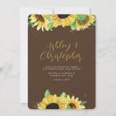 Invitation Élégant tournesol rustique Brown tout-en-un Mariag (Devant)