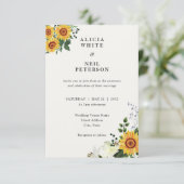 Invitation Elégant tournesol rustique jaune & Fleur sauvage (Debout devant)