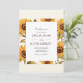 Invitation Élégant tournesol simple (Debout devant)