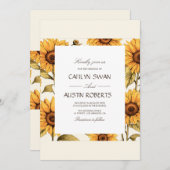 Invitation Élégant tournesol simple (Devant / Derrière)