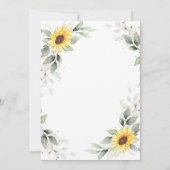 Invitation Élégant Tournesol Vert Fleur Parti d'Engagement Fl (Dos)