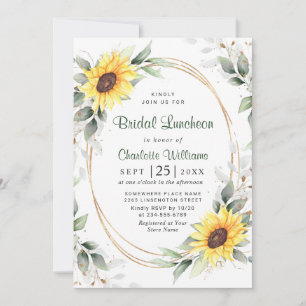 Invitation Élégant tournesol vert Floral Bridal Luncheon