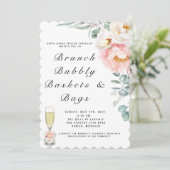 Invitation Elégant tourteau rose Eucalyptus Brunch et Bubbly (Debout devant)