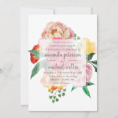 Invitation Elégant tourterelles printanières et fleurs feuill (Devant)