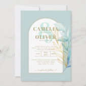 Invitation ELEGANT tout-en-1 Mariage d'armature en laiton dor (Devant)