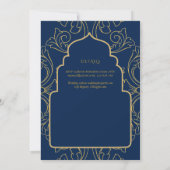 Invitation Élégant tout-en-1 Marine Bleu Gold Mariage catholi (Dos)
