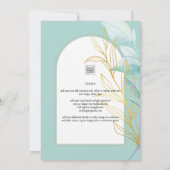 Invitation Élégant tout-en-1 verre de mer Turquoise Mariage f (Dos)