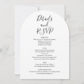 Invitation Élégant tout en un Mariage d'arc fleuri (Dos)