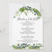 Invitation Élégant tout en un Mariage d'arc fleuri (Dos)