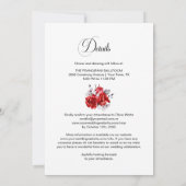 Invitation Élégant tout en un Mariage Floral Rose rouge (Dos)