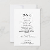 Invitation Élégant tout en un Mariage Script noir (Dos)