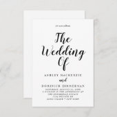 Invitation Élégant tout en un Mariage Script noir (Devant / Derrière)