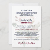 Invitation Élégant tout en un Rose de la marine de Bourgogne (Dos)