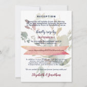 Invitation Élégant tout en un Rose de la marine de Bourgogne  (Dos)