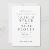 Invitation Elegant Traditional Classic White Formal Wedding (Devant)