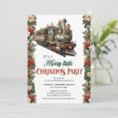 Invitation Elégant train de Noël victorien vintage (Debout devant)