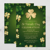 Invitation Élégant Trèfle de Saint-Patrick Jour de la Saint-P (Devant / Derrière)