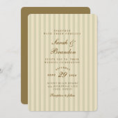 Invitation Élégant trié | Mariage classique beige (Devant / Derrière)