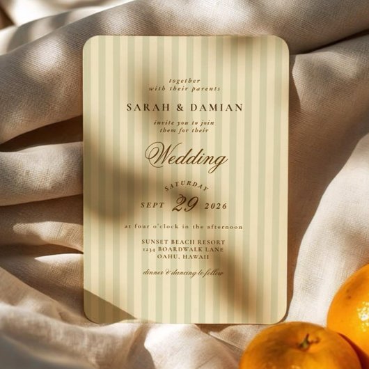 Invitation Élégant trié | Mariage classique beige