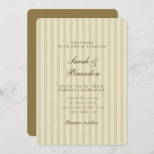 Invitation Élégant trié | Mariage classique beige (Devant / Derrière)