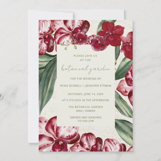 Invitation Elegant Tropical Botanical Garden Wedding  (Devant)