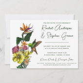 Invitation Élégant Tropical Floral Vert Été Mariage En (Devant)