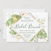 Invitation Elégant Tropical Gold Bridal Brunch Douche (Devant)