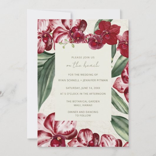 Invitation Elegant Tropical Island Beach Wedding  (Devant)