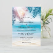 Invitation Elégant Tropical Ocean Summer Beach Mariage (Debout devant)