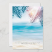 Invitation Elégant Tropical Ocean Summer Beach Mariage (Dos)