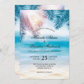 Invitation Elégant Tropical Ocean Summer Beach Mariage (Devant / Derrière)