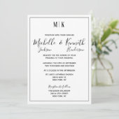 Invitation Elégant Tropical Print & Modern Typography Mariage (Debout devant)