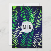 Invitation Elégant Tropical Print & Modern Typography Mariage (Dos)