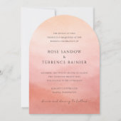 Invitation Elegant Tropical Sunset Watercolor Wedding (Devant)