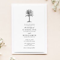 Élégant Tropical Vintage Palm Tree Mariage