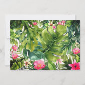 Invitation Elégant Tropics Vert Feuille Floral Aquarelle (Dos)