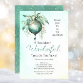 Invitation Elégant Turquoise Bauble Plus Merveilleux Temps An
