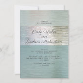 Invitation Elégant Turquoise Bleu Silver Mariage en verre de  (Devant)