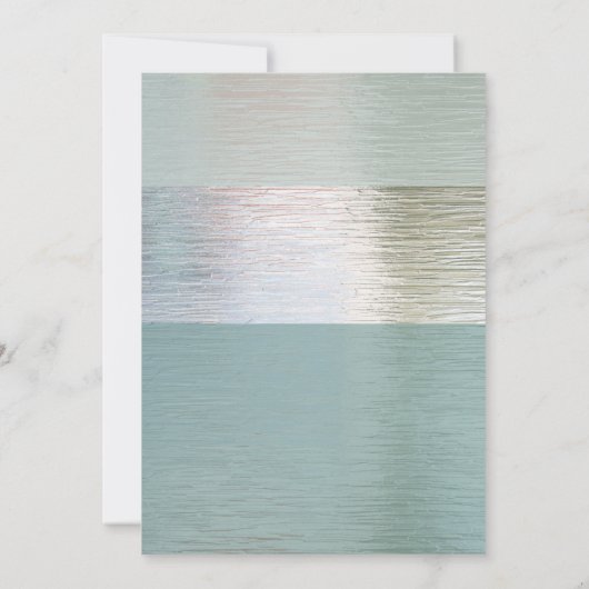 Invitation Elégant Turquoise Bleu Silver Mariage en verre de  (Dos)