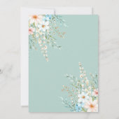 Invitation Élégant Turquoise Boho Chic Fleur sauvage Floral M (Dos)